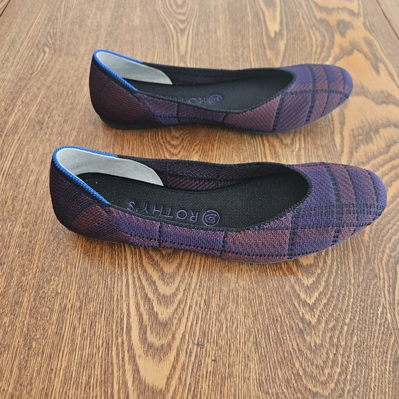 Rothy's Cranberry Plaid The Square, size 9, flats - Picture 3 of 5